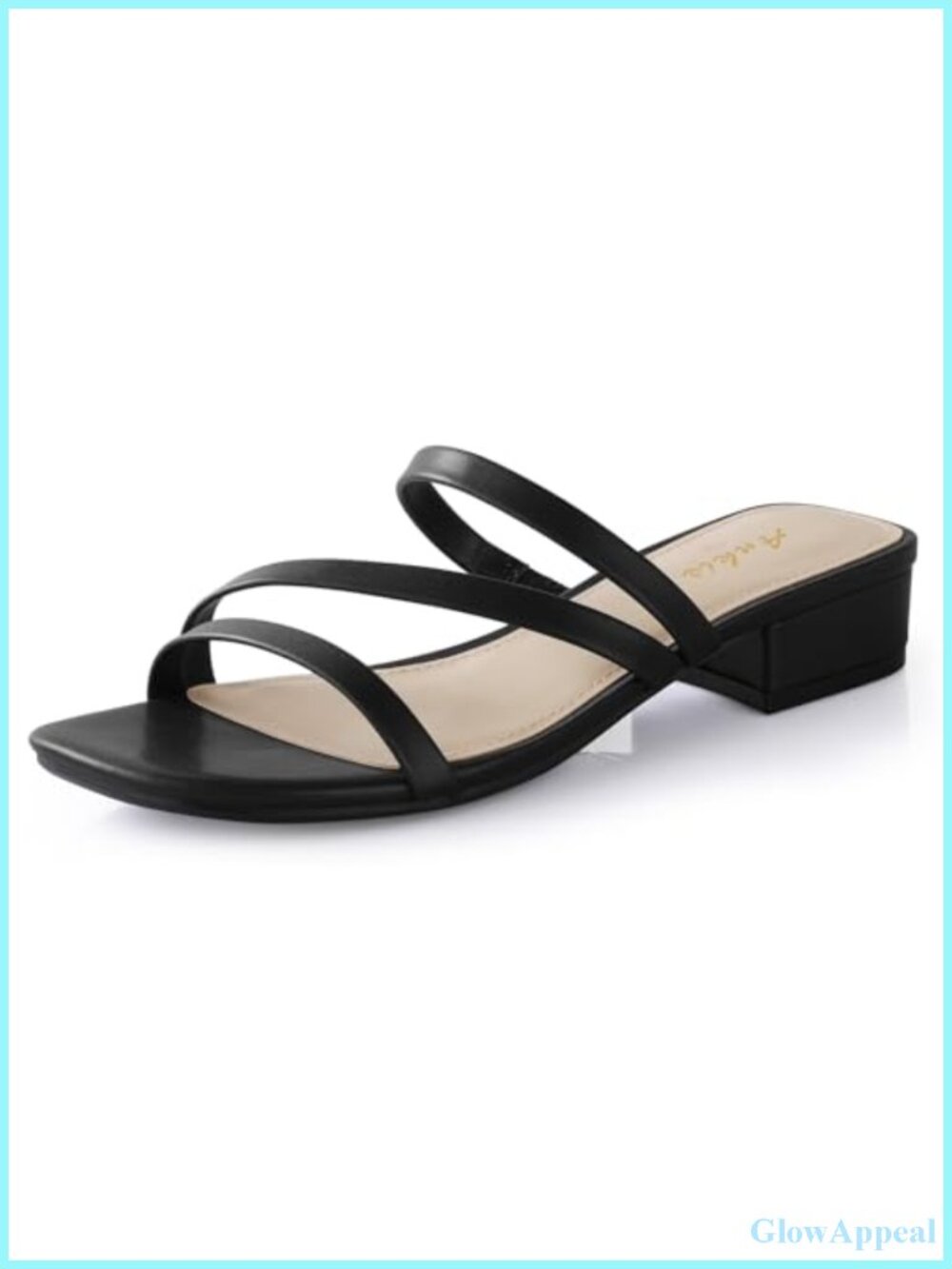 Strappy Square Open Toe Low Chunky Block Heel Sandals Slip On Mules Women's